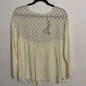 Matilda Jane Ivory Floral Neutral Top Blouse size 14 NEW